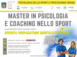 Master psicologia dello sport 16 EDIZIONE 2024 seconda parte bonas appierto